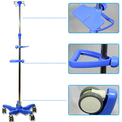 Soporte de infusión de suelo de acero inoxidable